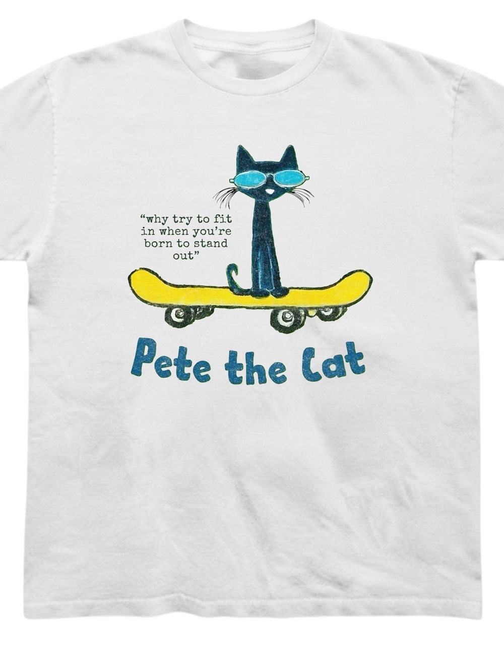 Pete The Cat Skateboard Graphic Gildan T-shirt Inspirational Tee